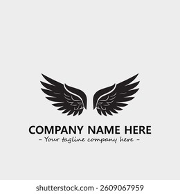Wing illustration black and white for logo company vector image
