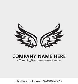 Wing illustration black and white for logo company vector image
