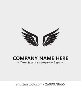 Wing illustration black and white for logo company vector image
