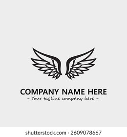 Wing illustration black and white for logo company vector image
