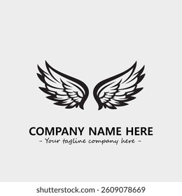 Wing illustration black and white for logo company vector image
