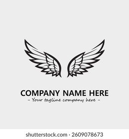 Wing illustration black and white for logo company vector image
