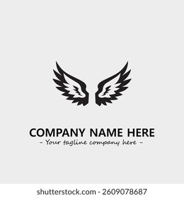 Wing illustration black and white for logo company vector image
