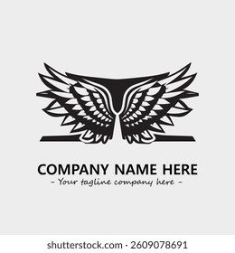 Wing illustration black and white for logo company vector image
