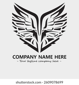 Wing illustration black and white for logo company vector image
