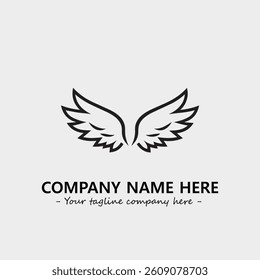 Wing illustration black and white for logo company vector image
