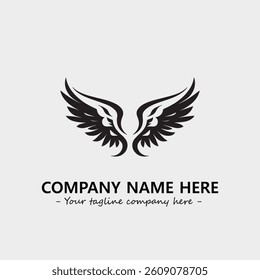 Wing illustration black and white for logo company vector image
