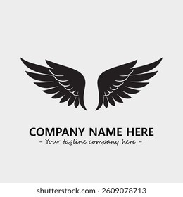 Wing illustration black and white for logo company vector image
