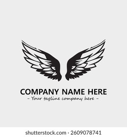 Wing illustration black and white for logo company vector image
