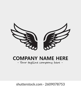 Wing illustration black and white for logo company vector image
