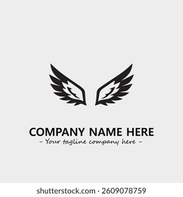 Wing illustration black and white for logo company vector image
