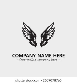 Wing illustration black and white for logo company vector image
