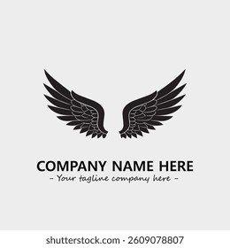 Wing illustration black and white for logo company vector image
