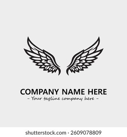 Wing illustration black and white for logo company vector image
