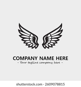 Wing illustration black and white for logo company vector image
