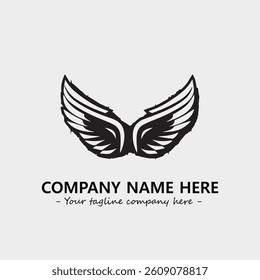 Wing illustration black and white for logo company vector image
