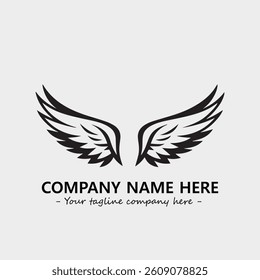 Wing illustration black and white for logo company vector image
