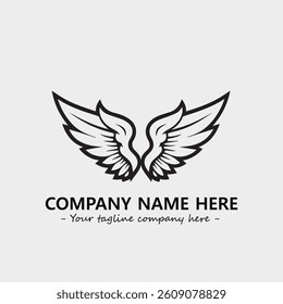 Wing illustration black and white for logo company vector image
