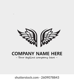 Wing illustration black and white for logo company vector image
