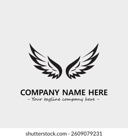 Wing illustration black and white for logo company vector image
