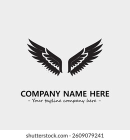 Wing illustration black and white for logo company vector image
