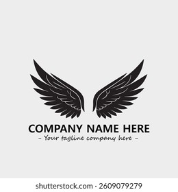 Wing illustration black and white for logo company vector image
