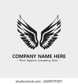 Wing illustration black and white for logo company vector image
