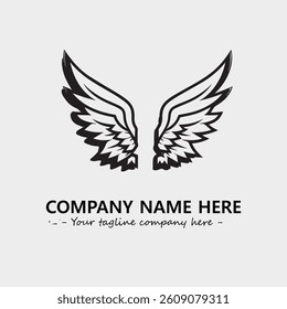 Wing illustration black and white for logo company vector image
