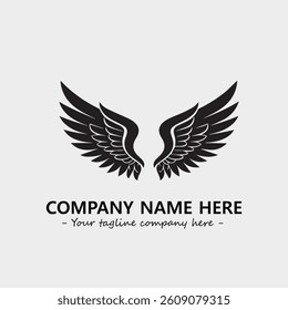Wing illustration black and white for logo company vector image
