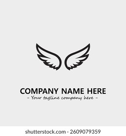 Wing illustration black and white for logo company vector image
