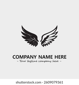 Wing illustration black and white for logo company vector image
