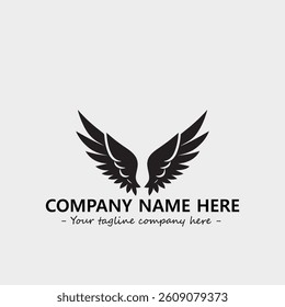 Wing illustration black and white for logo company vector image
