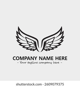 Wing illustration black and white for logo company vector image
