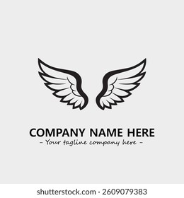 Wing illustration black and white for logo company vector image
