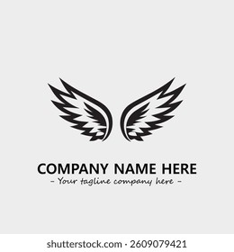 Wing illustration black and white for logo company vector image
