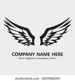 Wing illustration black and white for logo company vector image
