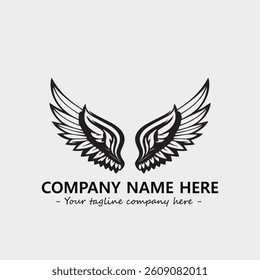 Wing illustration black and white for logo company vector image

