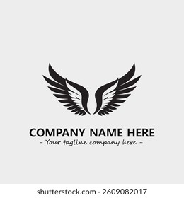 Wing illustration black and white for logo company vector image
