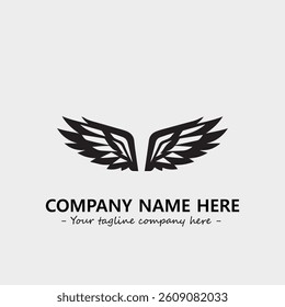 Wing illustration black and white for logo company vector image
