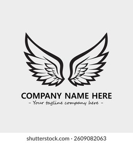 Wing illustration black and white for logo company vector image
