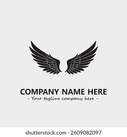Wing illustration black and white for logo company vector image
