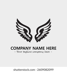 Wing illustration black and white for logo company vector image
