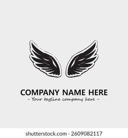 Wing illustration black and white for logo company vector image
