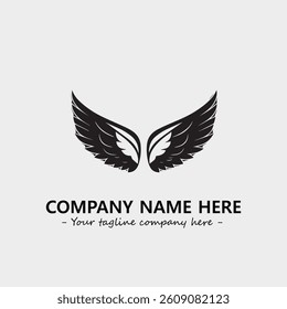 Wing illustration black and white for logo company vector image
