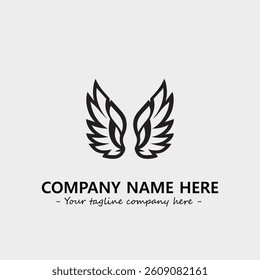 Wing illustration black and white for logo company vector image
