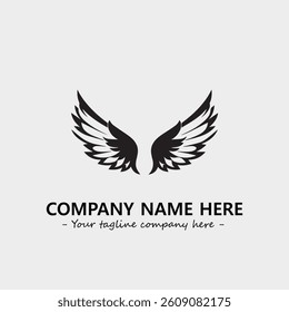 Wing illustration black and white for logo company vector image
