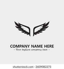 Wing illustration black and white for logo company vector image
