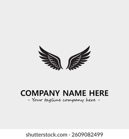 Wing illustration black and white for logo company vector image
