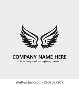 Wing illustration black and white for logo company vector image
