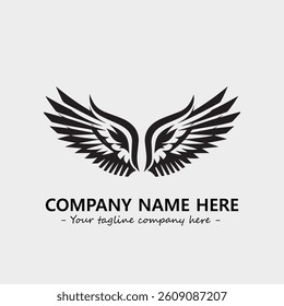 Wing illustration black and white for logo company vector image
